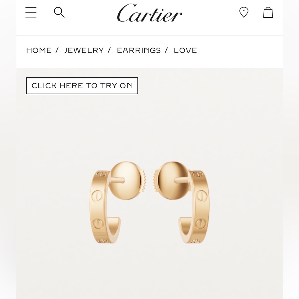 Cartier Love Mini Hoop Earrings in Yellow Gold